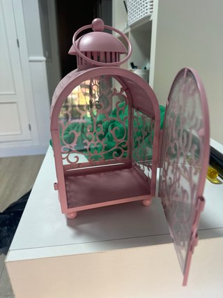Farolillo rosa decorativo para velas