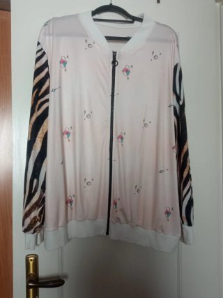 Bomber Jacket Multicolor con Estampado Animal Prin