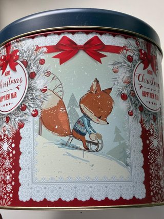 Caja Lata Navidad Panettone Italiana 22x20cm