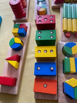 8 Juegos Madera Educativos Formas y Fracciones
