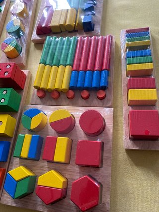 8 Juegos Madera Educativos Formas y Fracciones