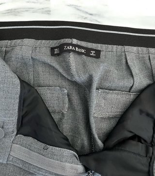Pantalón recto Zara gris