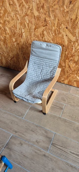 Hamaca Silla Madera y Tela Gris niño/niña
