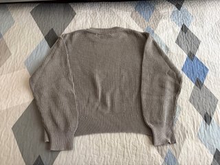 Jersey Bershka algodón S beige textura