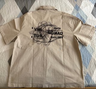 Camisa Bershka Beige Manga Corta Talla S