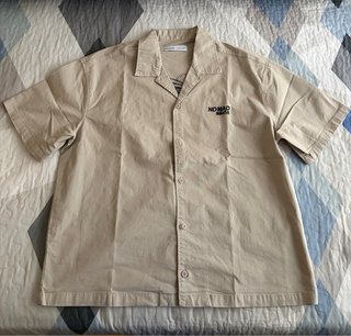 Camisa Bershka Beige Manga Corta Talla S