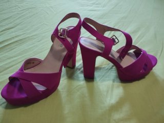Zapatos de tacón rosa/morado talla 38