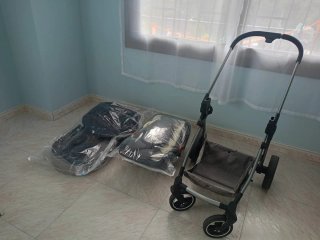 Carrito de bebé 3 en 1 gris