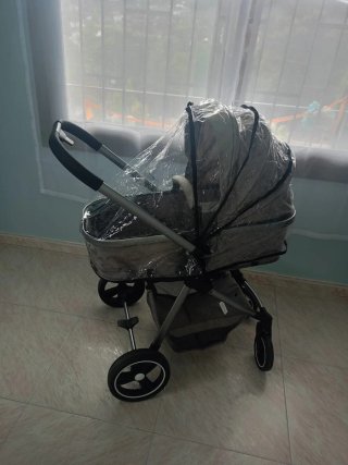 Carrito de bebé 3 en 1 gris