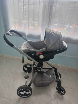 Carrito de bebé 3 en 1 gris