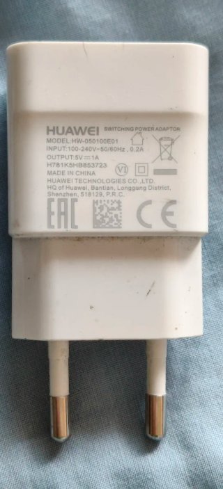 Cargador Huawei HW-050100E01 5V/1A