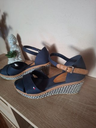 Sandalias cuña Tommy Hilfiger azul T36
