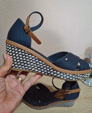 Sandalias cuña Tommy Hilfiger azul T36