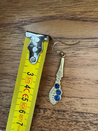 Pendientes Art Deco Latón y Resina Azul