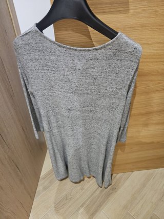 Vestido jaspeado de punto gris