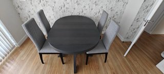 Mesa comedor redonda y 4 sillas