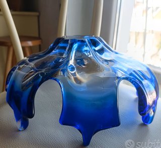 Vaso Murano Blu Trasparente