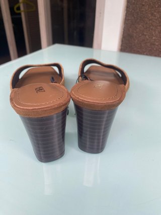 Hermosas Sandalias Zara Ante Marrón Tacón Bloque