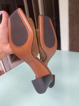 Hermosas Sandalias Zara Ante Marrón Tacón Bloque