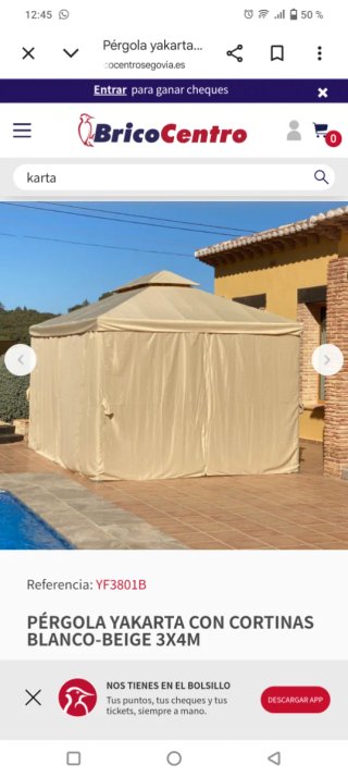 Pérgola Yakarta 3x4m con cortinas