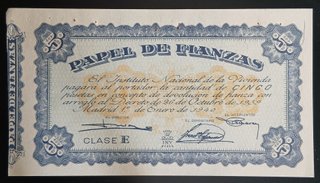 Papel de Fianzas Clase E, 1/1/1940 (5 Pesetas)