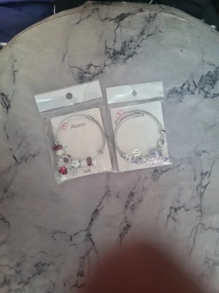 2 Pulseras Acero Inoxidable con Dijes
