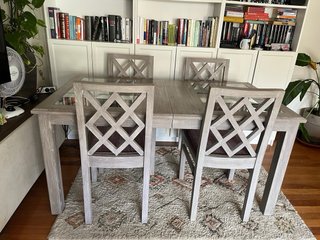 Mesa comedor y 4 sillas madera y cristal