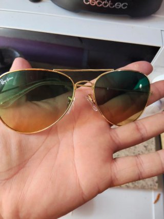 Gafas de sol Ray-Ban Aviator Doradas Verdes
