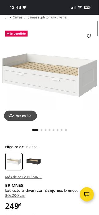 cama nido que llega hasta 1,50x1,90, con 2 Cajones