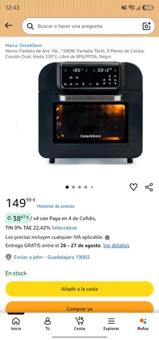 Horno Freidora Aire 16L OstarkDom