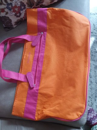 Bolsa de playa Lancaster naranja y rosa