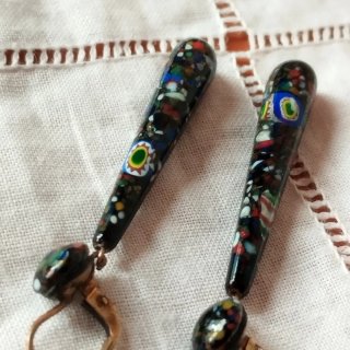 Auténticos pendientes Millefiori antiguos