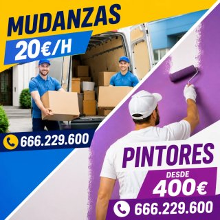 Mudanzas,Portes y Mudanzas Pintores,Pintamos Piso