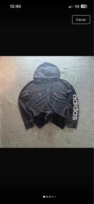 Sudadera Adidas Hombre Negra Capucha/Cremallera L