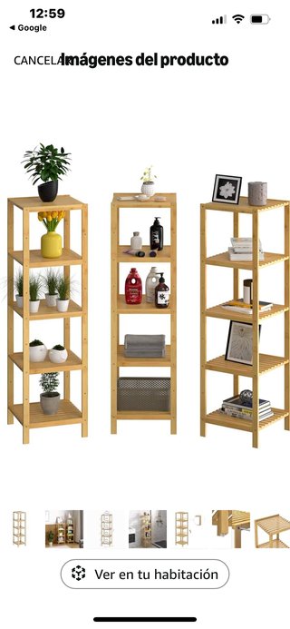 Estantería de madera pino 4 baldas