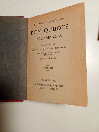 Don Quijote, miniatura ilustrado por José Passos.