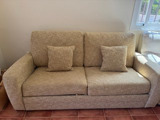 Sofá cama beige tela