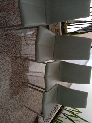 Juego de 4 sillas de comedor grises