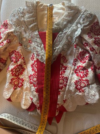 Traje de Fallera Beige y Rojo 5-6 años