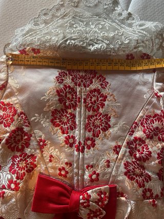 Traje de Fallera Beige y Rojo 5-6 años