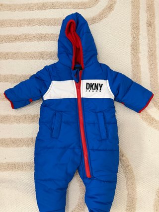Giubbotto neonato DKNY Jeans blu e bianco