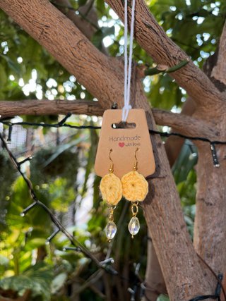 Pendientes de crochet amarillos