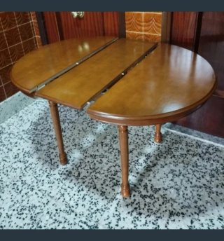Mesa redonda de madera 90 CT  extensible 120 CT