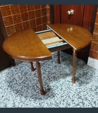 Mesa redonda de madera 90 CT  extensible 120 CT
