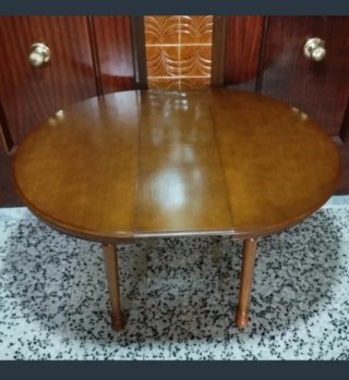 Mesa redonda de madera 90 CT  extensible 120 CT