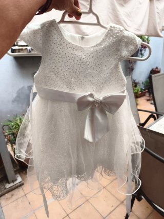 Vestido Bautizo Niña 18 Meses Blanco