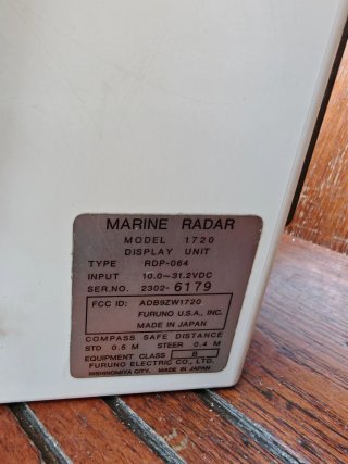 Pantalla Radar Furuno 1720