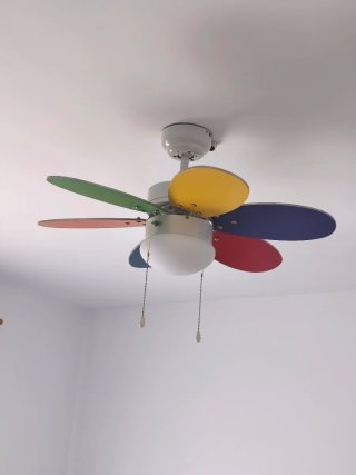 Ventilador Techo Infantil con Luz Arcoíris