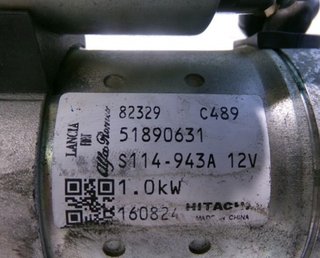 Motor arranque fiat 51890631 tipo 1.4 g 123492