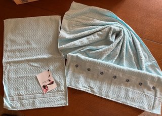 Set Asciugamani Rosa, Azzurro, Arancio